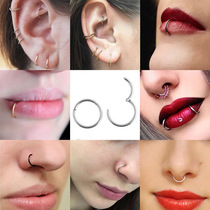 High quality titanium steel lip ring lip nail earring earring ear ring jewelry punk seamless ring female nose ring nose ring thin rod