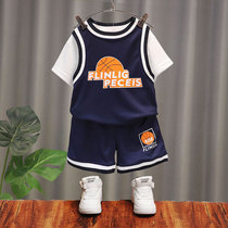 Boys summer clothes suit children sports basketball clothes small and medium childrens summer jersey kid handsome gas baby speed dry clothes