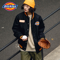 Dickies Letter Embroidered Ribbed Collar Cotton Jacket Baseball Jacket Winter New Top Womens Thick Coat 9553