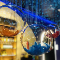 Festival Mall Jewelery Nursery School Decoration Hanging Accessories Plastic Acrylic Transparent Hollow Christmas Balls Handmade Decorations