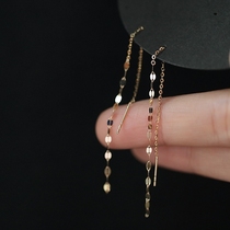 14K the 14K gold ear line) S925 pure silver plated 14K gold temperament sparkling flow Su embellishment face-type beautiful earline earthen