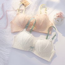 Underwear female girl summer thin small chest gathered without rims anti-sagging Modal soft Japanese bra set