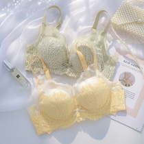 Modal underwear womens summer small chest gathered without rims anti-sagging thickened flat chest special lace bra cover set