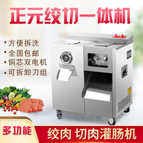 Zhengyuan meat grinder commercial cutting dual-purpose multi-function high-power powerful large capacity silk stainless steel cabinet type