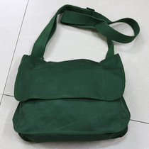 Old stock 87 vintage canvas bag olive green military fan satchel bag green schoolbag collection retro shoulder bag
