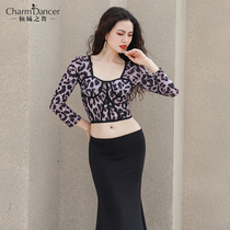 Qingcheng Dance 2021 autumn and winter New belly dance Gong suit long sleeve printing French coat fishtail skirt suit