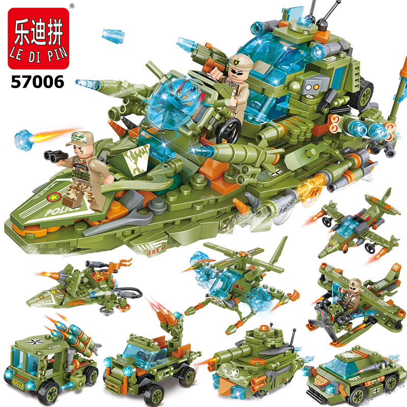 Loti spelling 57006 steel sea land and air air combined aircraft carrier military slicing building blocks childrens toy puzzle boy