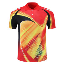 Mens and womens table tennis clothes tops Lapel childrens table tennis clothes competition clothes quick-drying training clothes group clothes printing