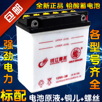Qianjiang curved beam special battery motorcycle battery 12V7 5A100 110 Tianjian 125 etc.