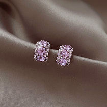 Commercial City Special Cabinet Spot Revelers Big Promotion New Products Recommend Ear Pin 18K Gold Amethyst Earrings Accessories Limited-time Offer