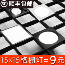 Grille light 15x15 grid 5 inch embedded 10*10 square downlight Bold spotlight black partition light led