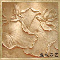 Sandstone European sculpture artificial sandstone relief lotus figure relief sandstone column pier flower pot large landscape Fountain