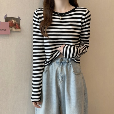 taobao agent Autumn crooked T-shirt, design top, long-sleeve, long sleeve, trend of season, plus size, fitted