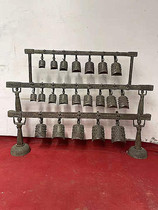 Imitation antique bronzeware spring autumn three chime black lacquer ancient rust with red spot inscription antique swing piece collection