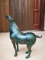 Antique bronze ware Wuthering of Tang Ma? black lacquer ancient rust workmanship fine pendulum pieces collection Jiao