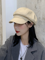  Octagonal hat female Korean version of the tide wild Japanese painter bud hat Autumn and winter British retro ins newsboy beret