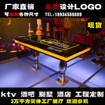 Mass-selling KTV coffee table Luminous tempered glass Marble bar night box card seat Loose table High-legged table