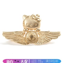 Long Boom Aviation HELLO Kitty Gilded Flight Badges Original KATY CAT GIFT