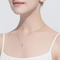 To receive s925 silver pendant female temperament clavicle chain baby cross necklace student neck chain neck jewelry