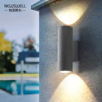  Outdoor wall lamp Waterproof villa garden lamp Outdoor aisle lamp Double-headed spotlight Bed and breakfast hotel exterior wall cement wall lamp