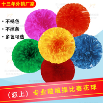 Plastic bright color Environmental Protection Professional cheerleading competition flower ball color ball cheerleading hand flower ball Light Special Performance
