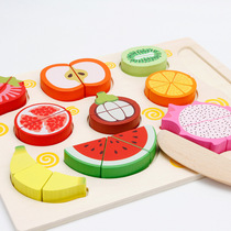 Wise Friends Children Fruits Cut to See Fruit Cognitive Over Home Toys Puzzle Pieces Puzzle-Puzzle Wooden Toys