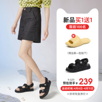 Camel 2022 Summer new small Aroma Wind Magic Sticker Flat-bottomed Casual Pine Pastry Sandal Thick Base Sports Sandal Women Tide