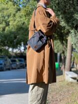 Belgian CA Inron Mens single shoulder backpack Diagonal Satchel Canvas Vertical zipped Practical grey Brief Little Bag