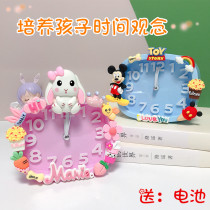 Cartoon pink small alarm clock for students special night table bedside clock children boys and girls bedroom desk cute clock