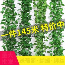 Simulation of grape leaf fake flower rattan leaf ceiling green leaf decoration green plant plastic Vine pipe winding