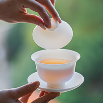  Ultra-thin tire 150ml Sansai cover bowl Tea bowl Juxiang white porcelain burning Kung Fu tea set Teacup Household single