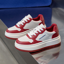 Runaway not tired~AD Hepburn summer small white shoes 5CM thick-soled genuine leather breathable casual cowhide sneakers womens shoes