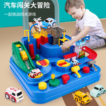Car break big adventure toy small train children puzzle rail car building parking lot baby 2-year-old boy 3