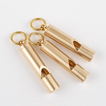 Retro brass whistle handmade pure brass whistle survival whistle keychain pendant outdoor supplies EDC tools