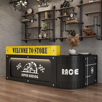 Industrial wind corner cashier bar restaurant milk tea shop bar dance studio gym Retro reception desk