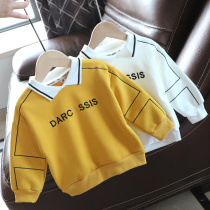 Spring Autumn Baby Flipped Sweatshirt Child Pure Cotton Jersey Undershirt Child Spring Clothing Boy Han Version Spring Clothing 1565
