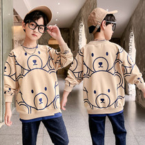 2022 new childrens clothing boys sweatshirt spring dress children spring and autumn long sleeves T-shirt autumn coat black leggings tide