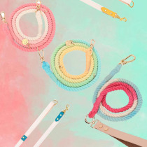 Gradient Colored Puppies Cat Rope Middle Large Dog Pet Chai Dog Skew Satchel With Double Head One Drag Rope