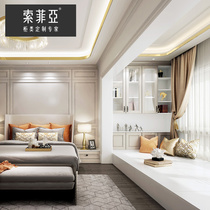 Official Sophia modern minimalist tatami bed wardrobe integrated whole house custom small bedroom storage cabinet