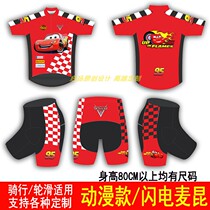 Cartoon Summer Children Balance Car Cartoon Riding Wear Long Short Sleeve Suit Kardin Racing Wheel Slip Suit Custom Speed Dry