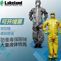 Lakeland heavy chemical protective clothing high density chemical conjoined protective clothing acid and alkali resistant isolation clothing full body isolation clothing
