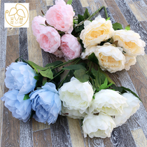 Handling simulation 5-head peony to put bouquet peony blossom Chinese wind wedding celebration wedding site with flower wall decoration