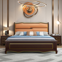 American light luxury solid wood bed Master bedroom double bed 1 5 modern simple 1 8 meters white princess oak storage wedding bed