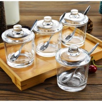 Glass seasoning jar Three-piece set of sanitary and convenient supplies utensils Sesame cylinder cup bottled pepper oil multiple condiments