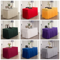 Conference tablecloth custom office event exhibition business table skirt sign-in long table cover rectangular table fabric