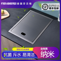 German invisible bar kitchen sink 304 stainless steel manual sink single slot small table household pool