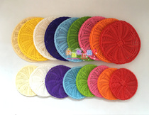 Kindergarten pendant Corridor decoration charm Creative handmade material charm Feather plastic woven color disc