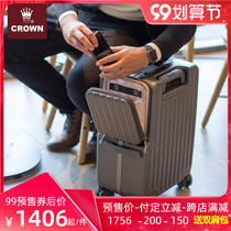 CROWN CROWN multi-function zipper aluminum frame case Business boarding case scratch-resistant and wear-resistant function box iron gray