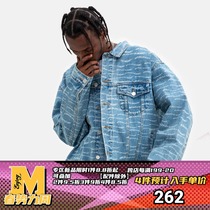 MEDM denim jacket mens tide brand European and American street wack full of high street trend loose tops spring and autumn jackets