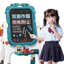 Childrens drawing board double-sided magnetic small blackboard bracket type Home Baby painting graffiti writing board easel without dust